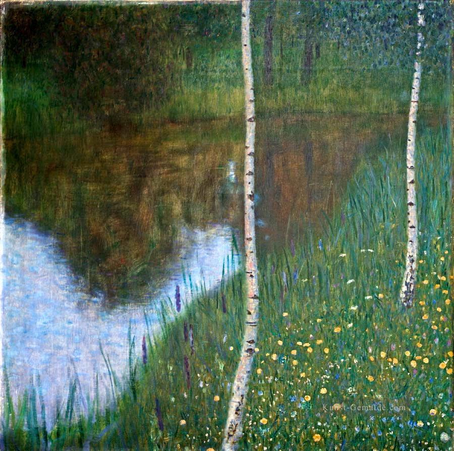 Am See mit Birken Gustav Klimt Landschaft Fluss Ölgemälde